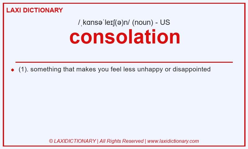 Definition consolation in American English