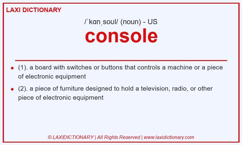 Definition console in American English