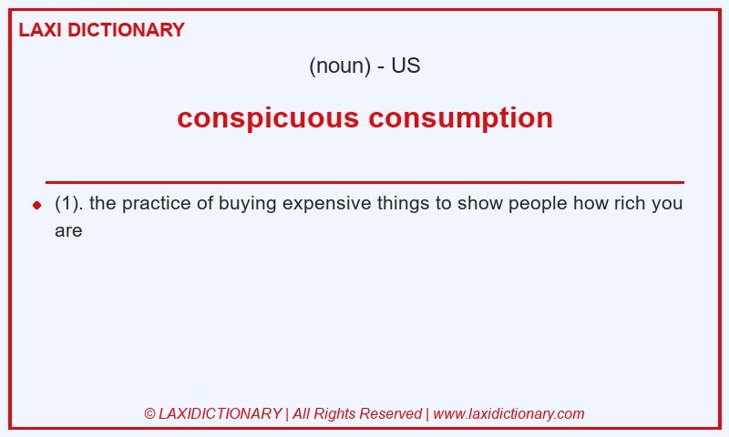 Definition conspicuous consumption in American English