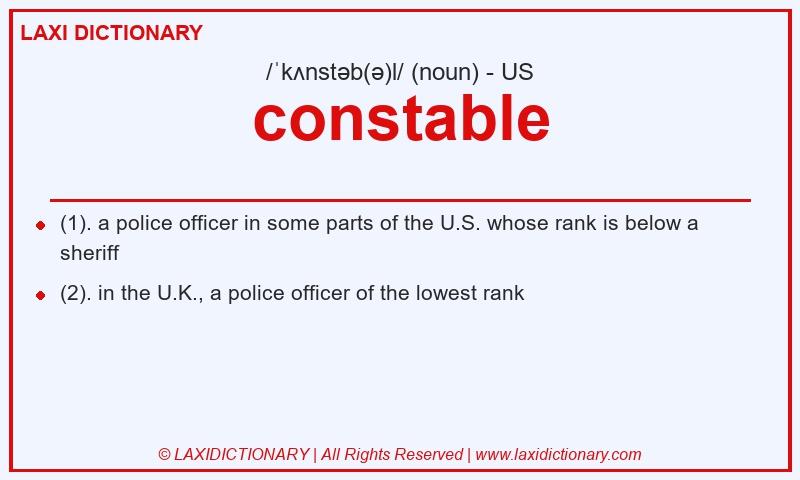 Definition constable in American English