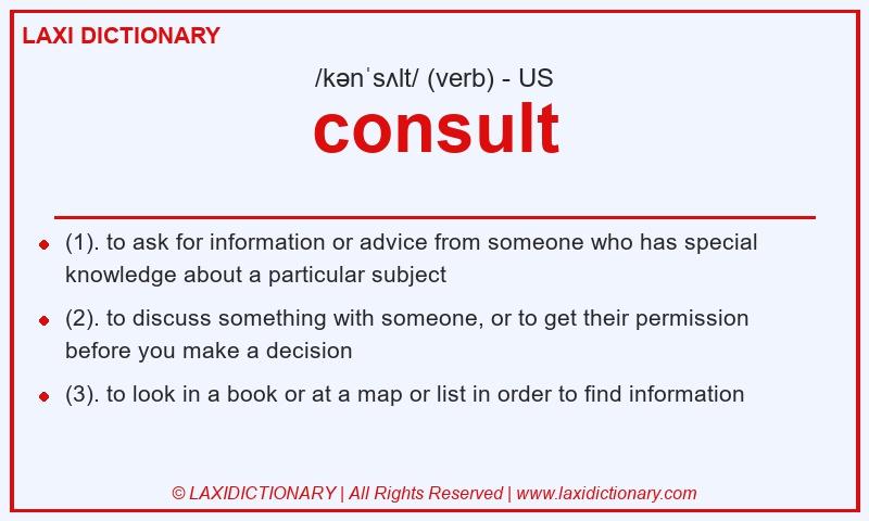 Definition consult in American English