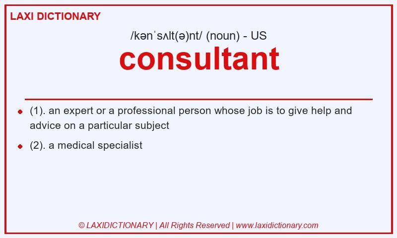 Definition consultant in American English