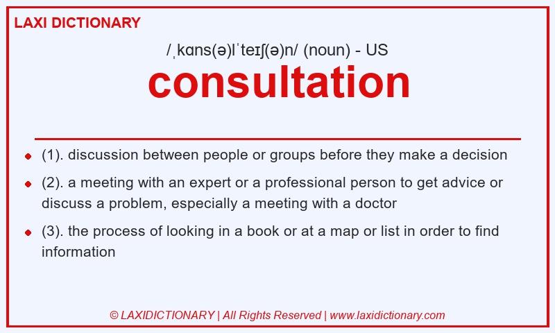 Definition consultation in American English
