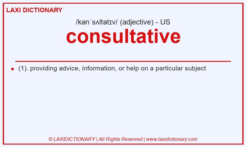 Definition consultative in American English