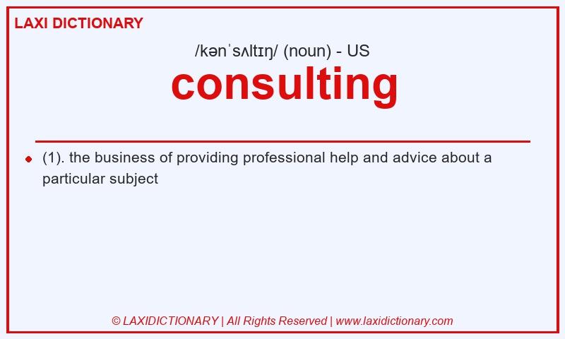 Definition consulting in American English