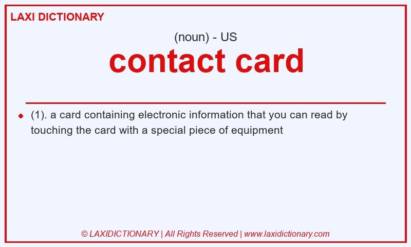 Definition contact card in American English