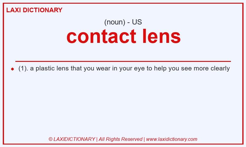 Definition contact lens in American English