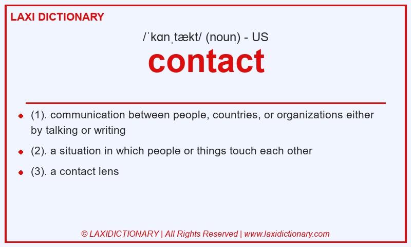 Definition contact in American English
