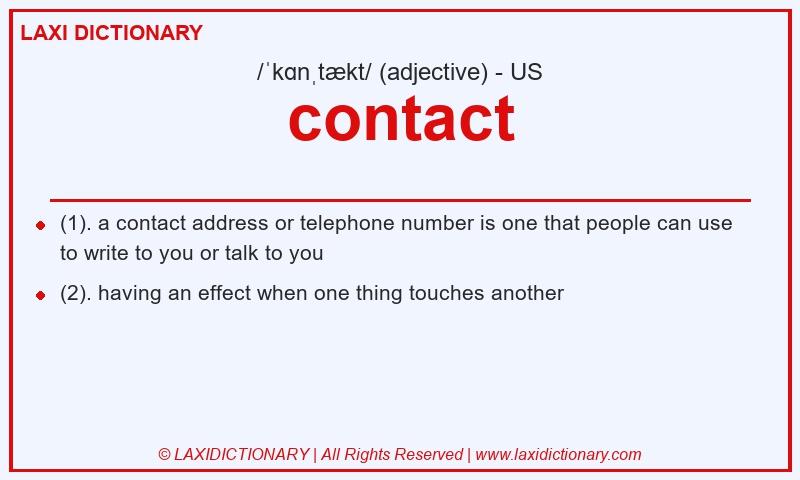 Definition contact in American English