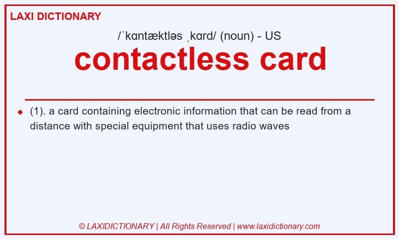 Definition contactless card in American English