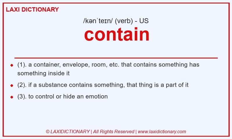 Definition contain in American English