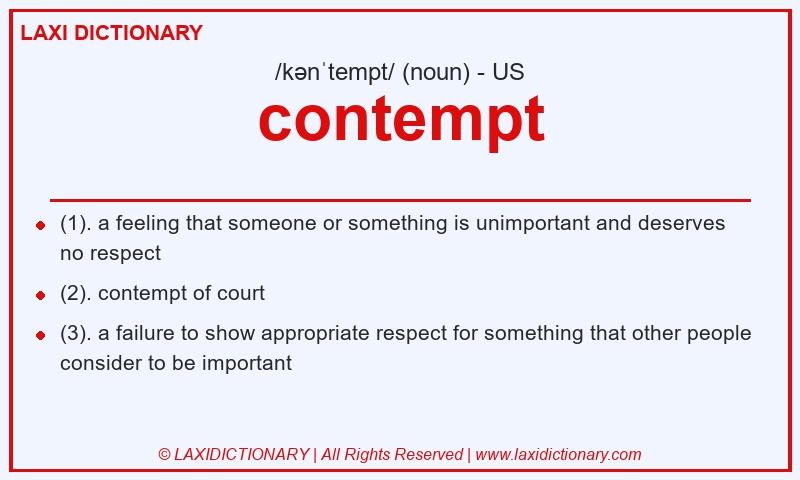 Definition contempt in American English