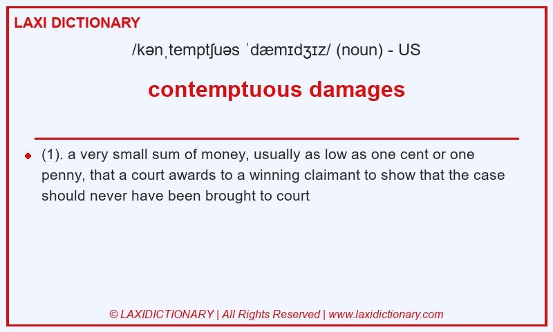 Definition contemptuous damages in American English