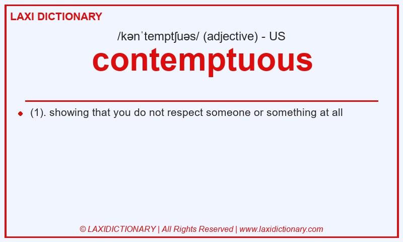 Definition contemptuous in American English