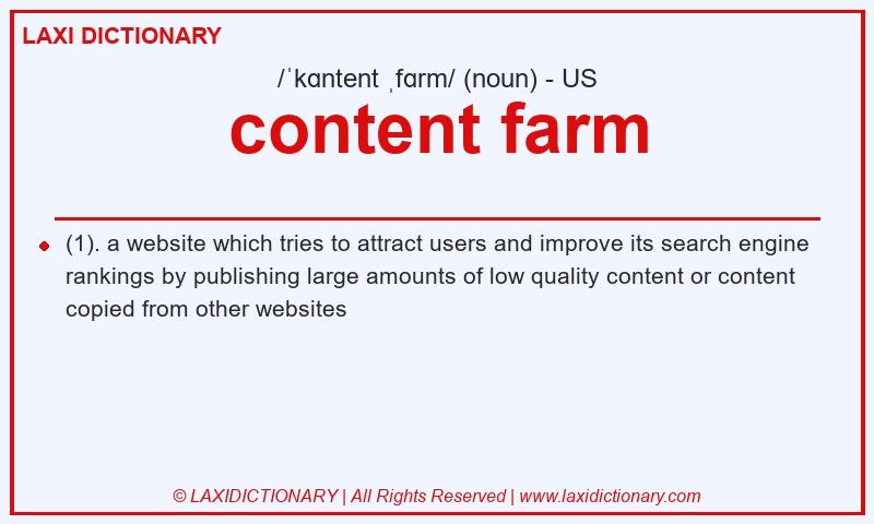 Definition content farm in American English