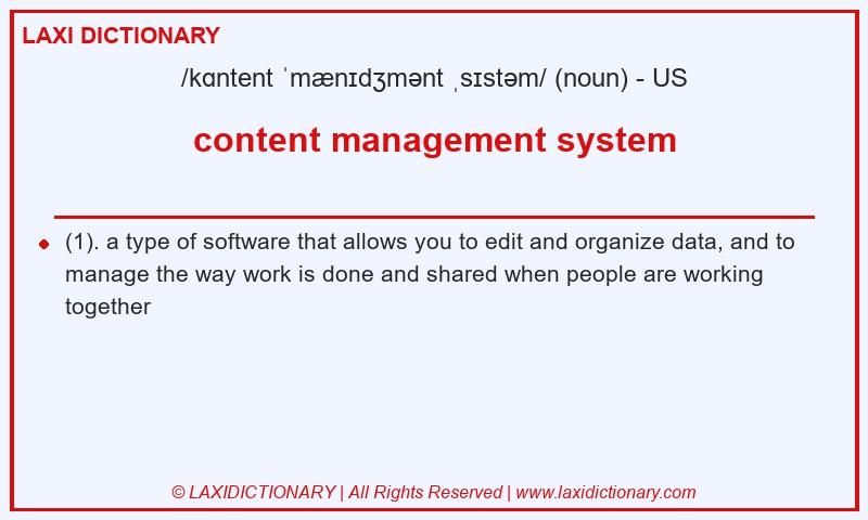 Definition content management system in American English