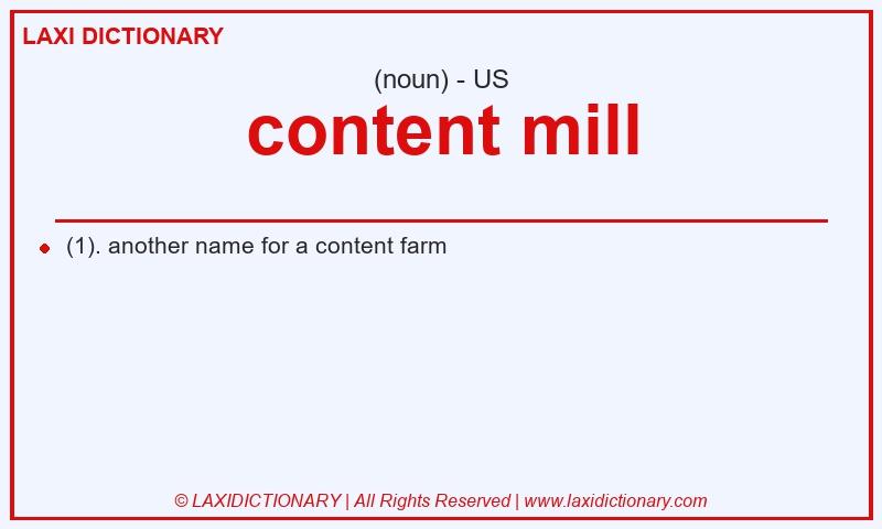 Definition content mill in American English