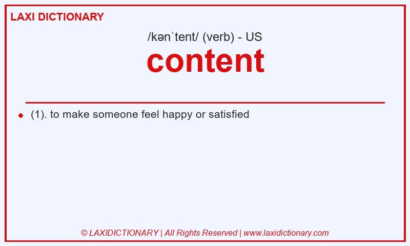 Definition content in American English