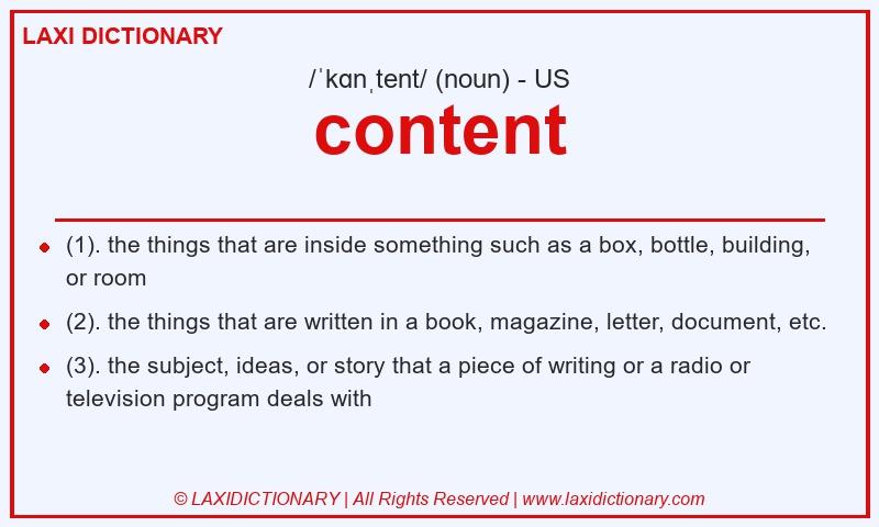 Definition content in American English