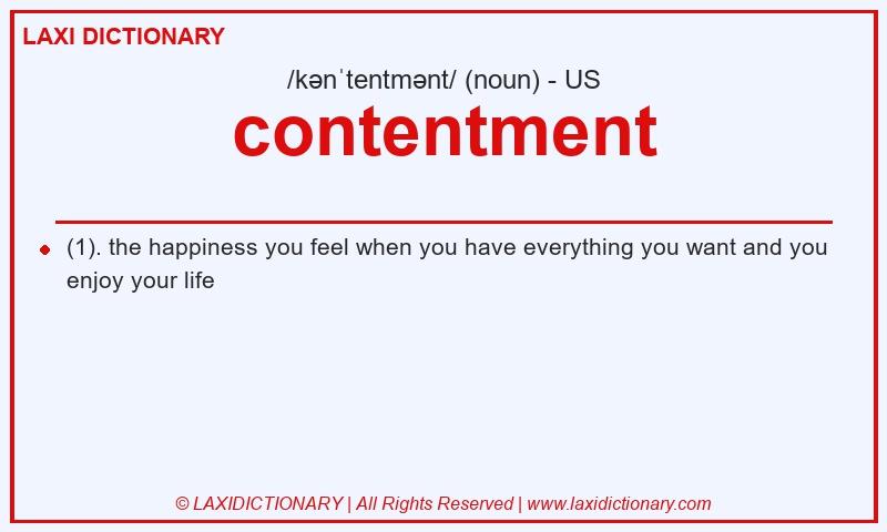 Definition contentment in American English