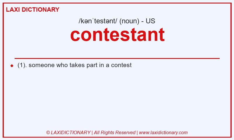 Definition contestant in American English
