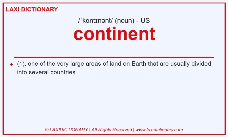 Definition continent in American English