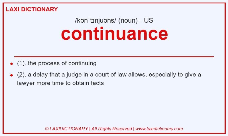 Definition continuance in American English