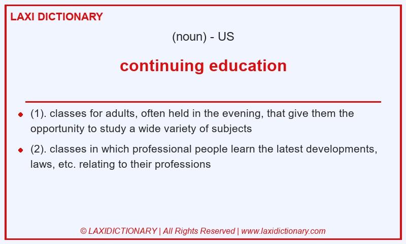 Definition continuing education in American English