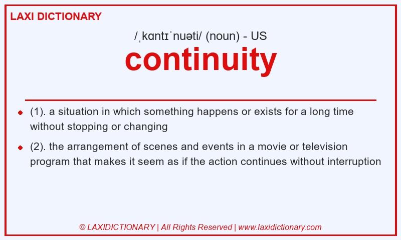Definition continuity in American English