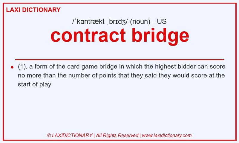 Definition contract bridge in American English