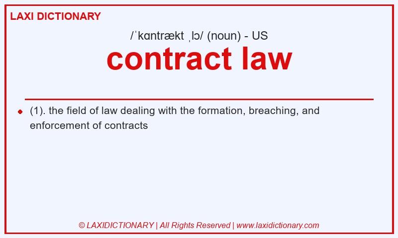 Definition contract law in American English