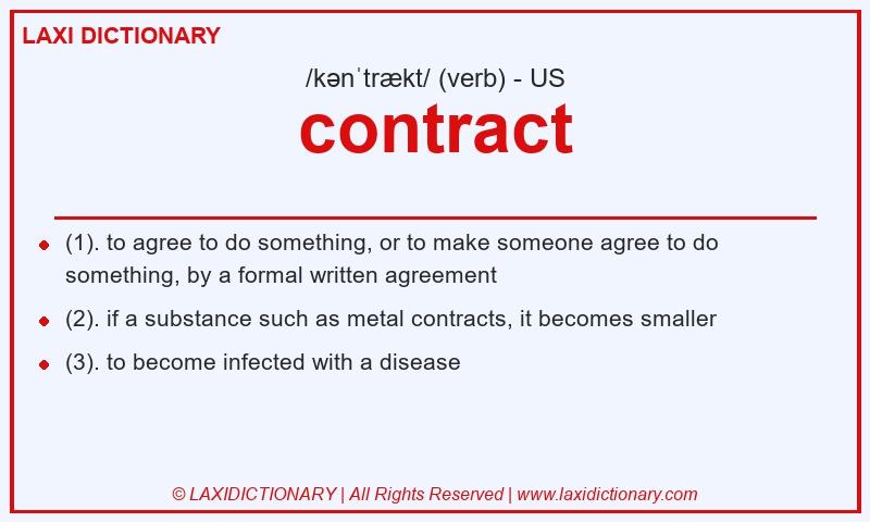 Definition contract in American English