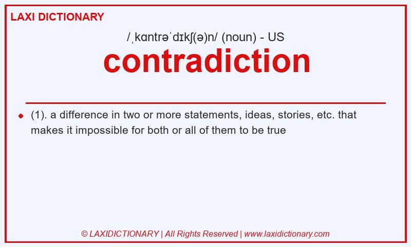 Definition contradiction in American English