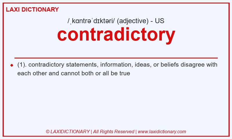 Definition contradictory in American English