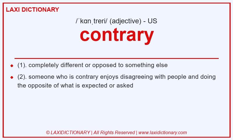 Definition contrary in American English