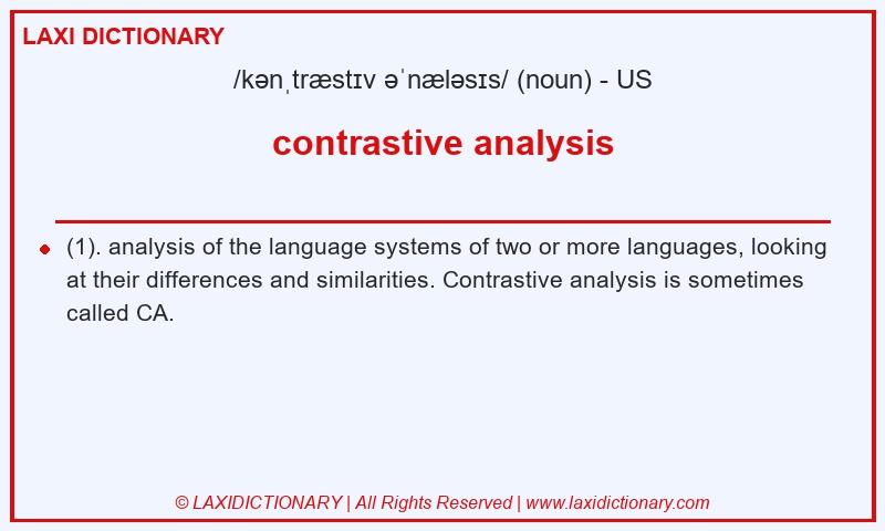 Definition contrastive analysis in American English