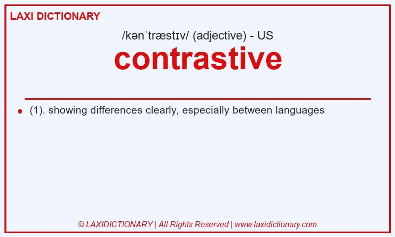 Definition contrastive in American English