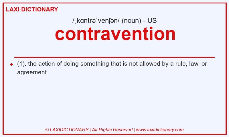 Definition contravention in American English