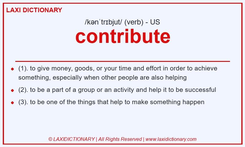 Definition contribute in American English