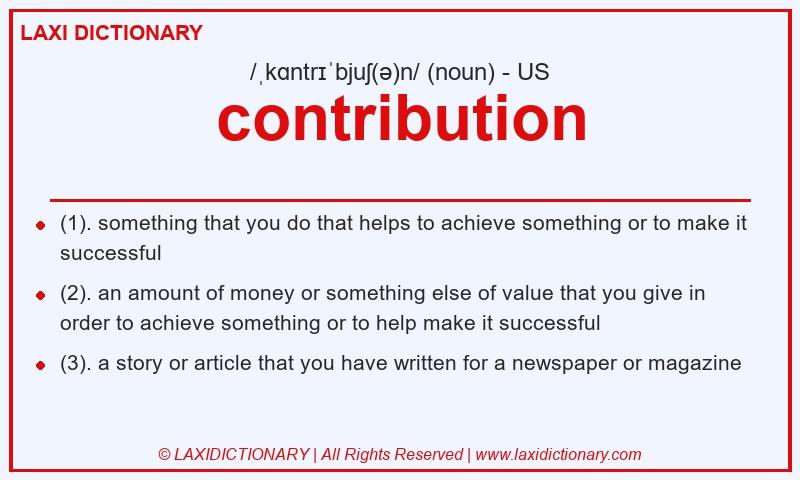 Definition contribution in American English