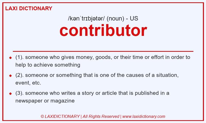 Definition contributor in American English