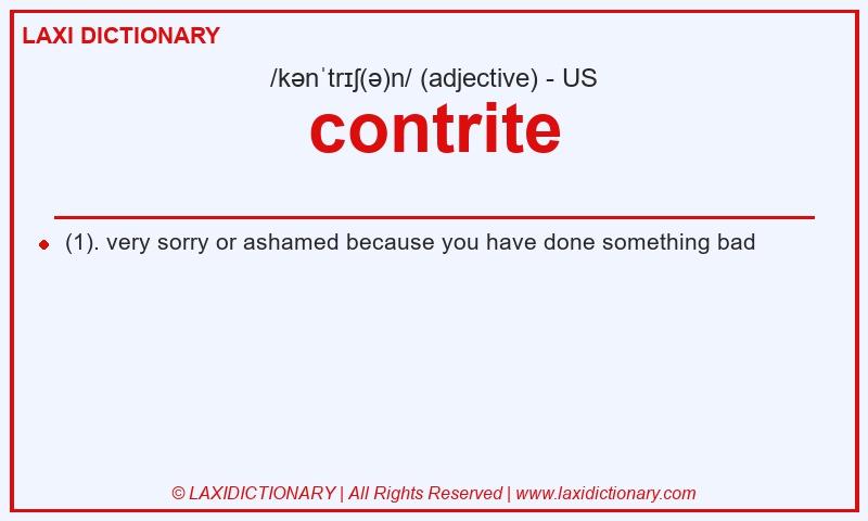 Definition contrite in American English