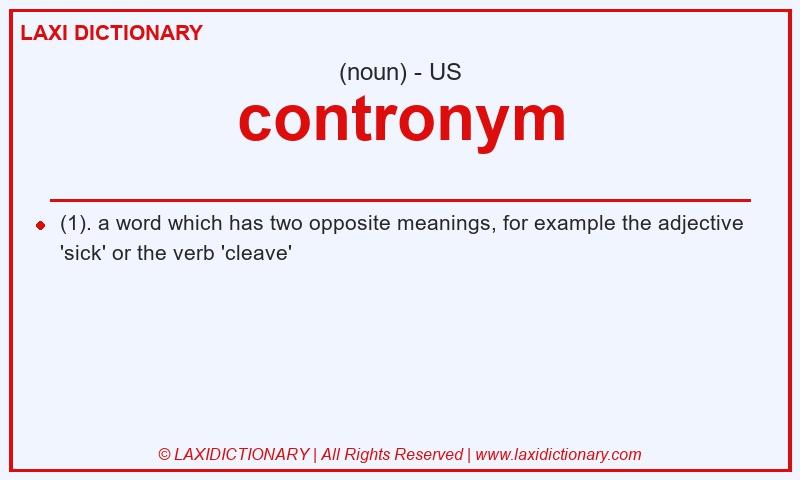 Definition contronym in American English