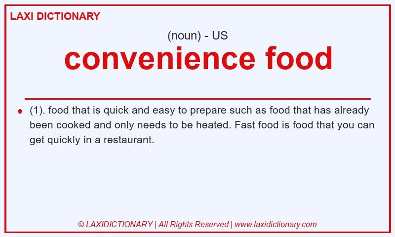 Definition convenience food in American English