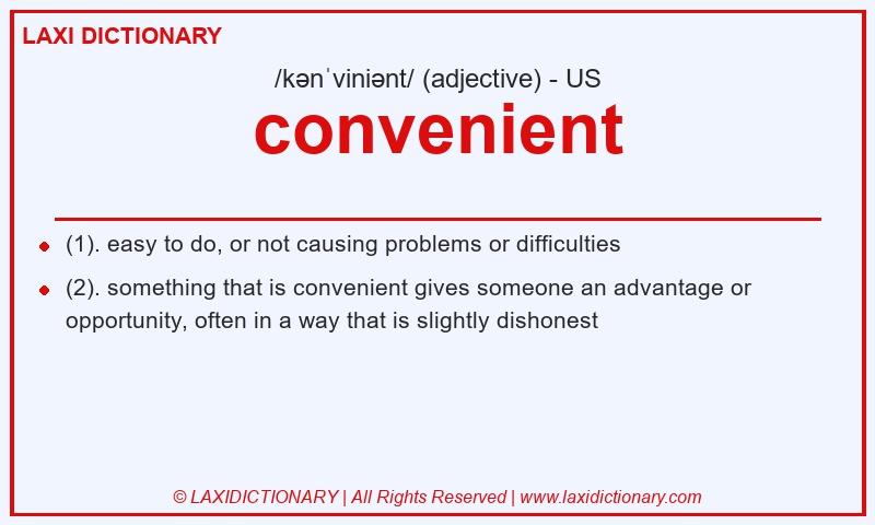 Definition convenient in American English