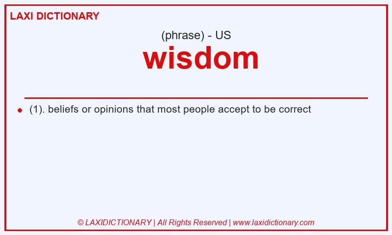 Definition  wisdom in American English