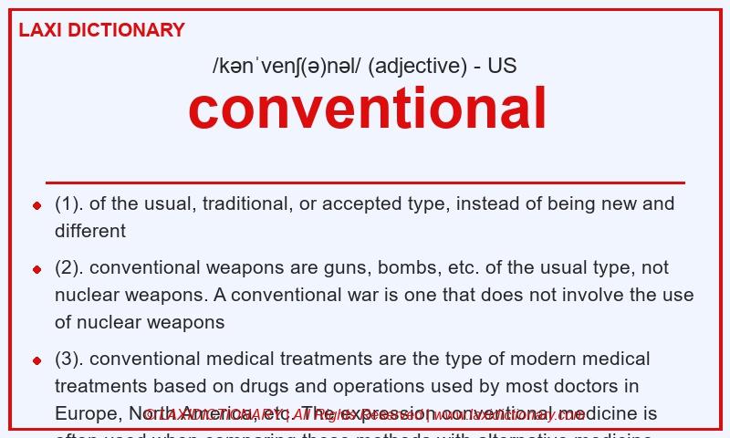 Definition conventional in American English