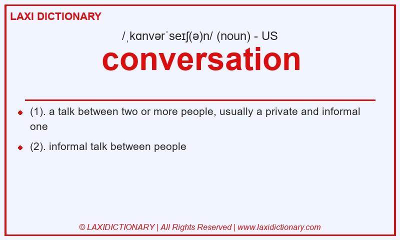 Definition conversation in American English