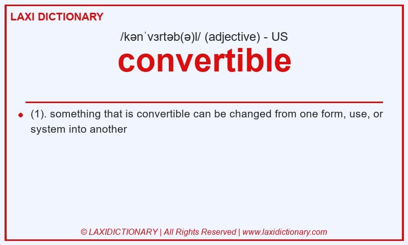 Definition convertible in American English