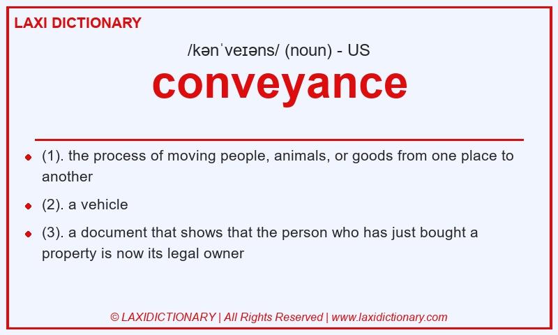 Definition conveyance in American English